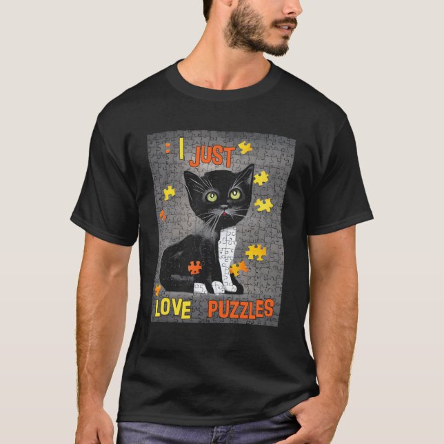 Camiseta Cat Jigsee Quebra-cabeça Love (Frente)