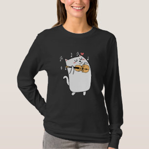 Camiseta Cat Jogando Violina Ideia Para Animais Ou Violinis