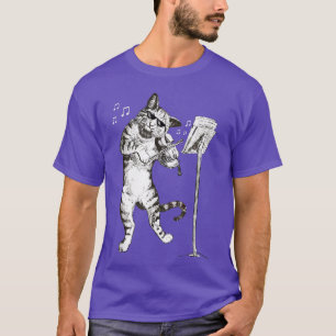 Camiseta Cat Jogando Violino Violino Presente