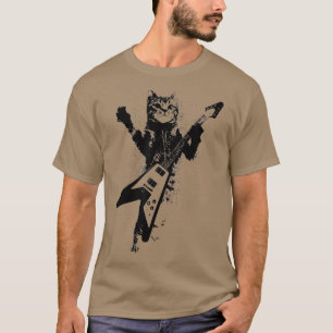 Camiseta Cat Jogando Voando V Violão Músico do Cat Lover