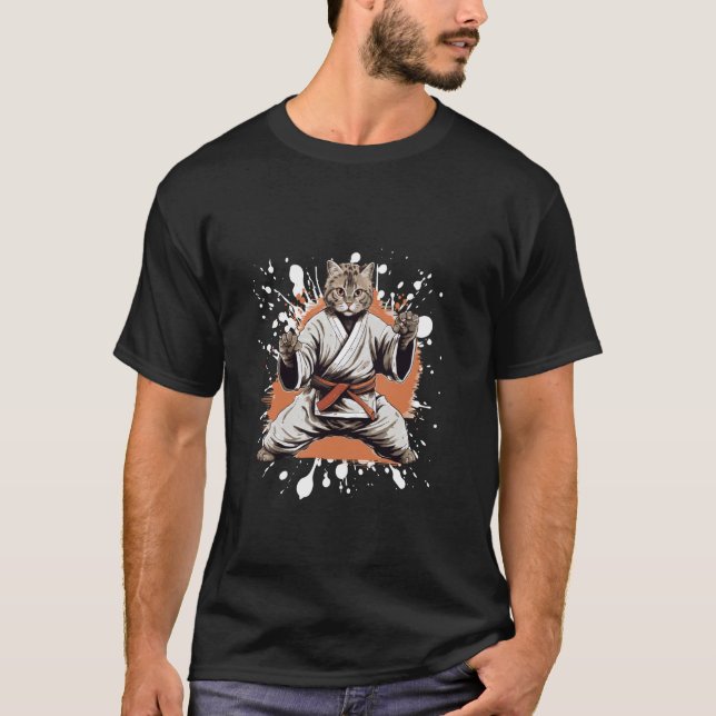 Camiseta Cat Judo Animal Fighter Karate (Frente)