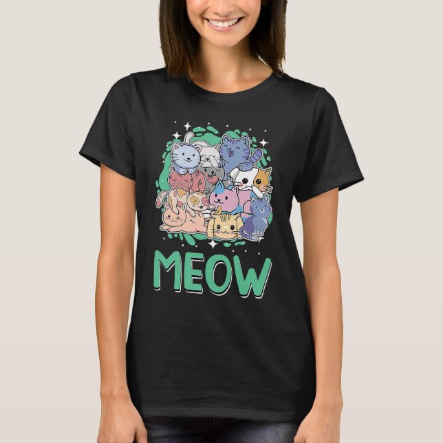 Camiseta Cat Kitten Animal Pun Cat Mãe (Frente)