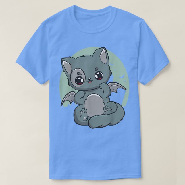 Camiseta Cat Kitten Chibi Anime Neko Gothic Grunge Ghostcor (Frente do Design)