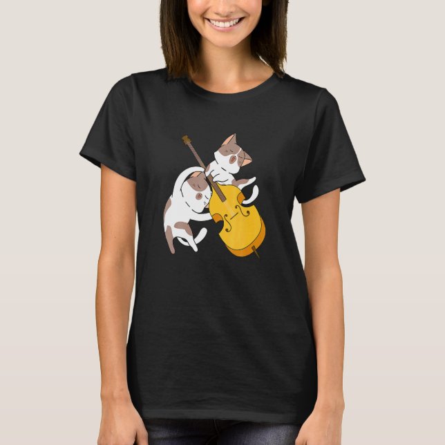 Camiseta Cat Kitten Playing Cello Cat  Cello Player Cellist (Frente)