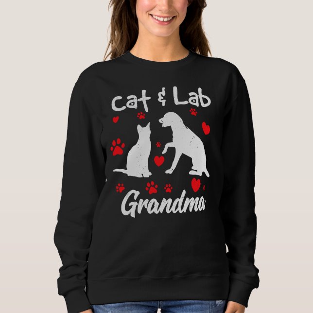 Camiseta Cat Labrador Retriever vovó Cão (Frente)