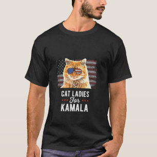 Camiseta Cat Ladies for Kamala Funny Cat 2024 Presidente Ka