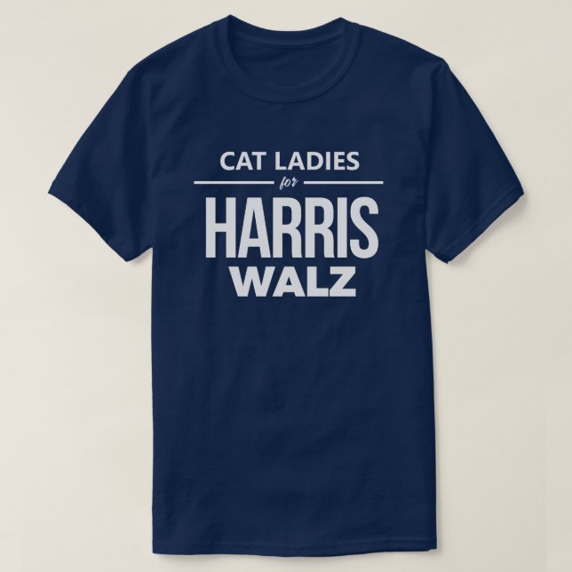 Camiseta Cat Ladies para Harris Walz (Frente do Design)