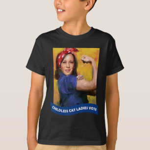 Camiseta Cat Ladies Vote Kamala 2024 Rosie The Riveter