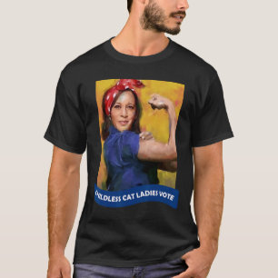 Camiseta Cat Ladies Vote Kamala 2024 Rosie The Riveter