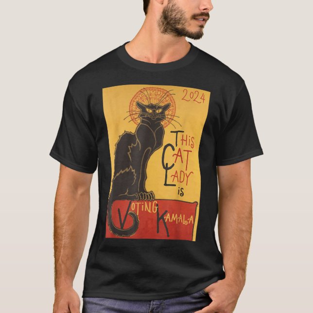 Camiseta Cat Lady Kamala Le Chat Noir Funny Ballot (Frente)