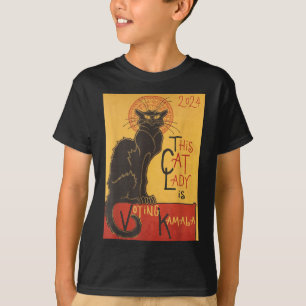 Camiseta Cat Lady Kamala Le Chat Noir Funny Ballot