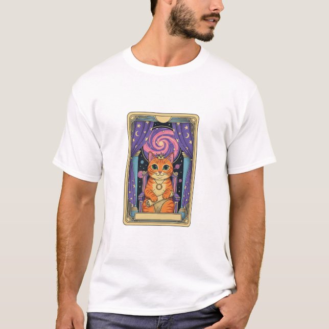Camiseta Cat Lady Tarot, Mystical cat, Queen Cat, (Frente)