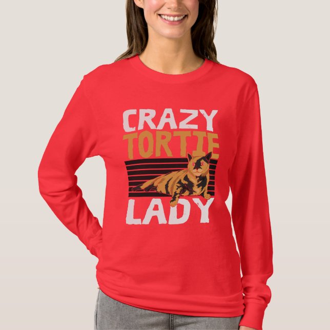Camiseta Cat Lady Tortie Hairless Feline Mãe (Frente)