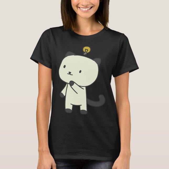 Camiseta cat  lamp thinking (Frente)