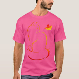 Camiseta Cat Leaf Fall Hello Autumn