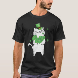 Camiseta Cat Leprechaun Cat Lover Shamrock Dia de São Patrí