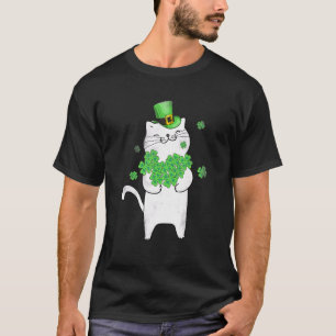 Camiseta Cat Leprechaun Cat Shamrock Dia de São Patrício 2