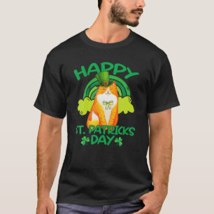 Camiseta Cat Leprechaun Shamrock Feliz Dia de São Patrício