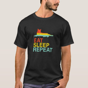 Camiseta Cat Life Come Sono Repetir Gato Colorido