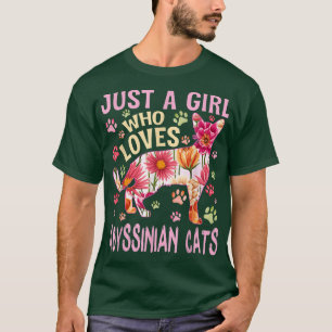 Camiseta Cat Lover Apenas Uma Menina Que Ama Abissínia Gato