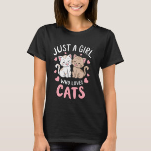 Camiseta Cat Lover Apenas Uma Menina Que Ama Gatos