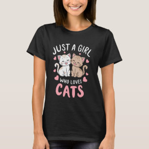 Camiseta Cat Lover Apenas Uma Menina Que Ama Gatos