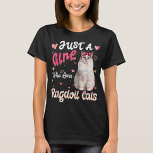 Camiseta Cat Lover Apenas Uma Menina Que Ama Ragdoll Gata E