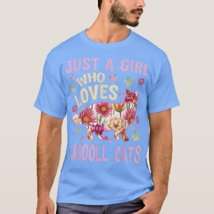 Camiseta Cat Lover Apenas Uma Menina Que Ama Ragdoll Gata E