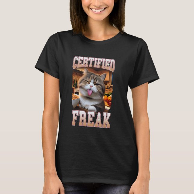 Camiseta Cat Lover Cat Mãe Cat Mama Cat Meme Certificada A (Frente)