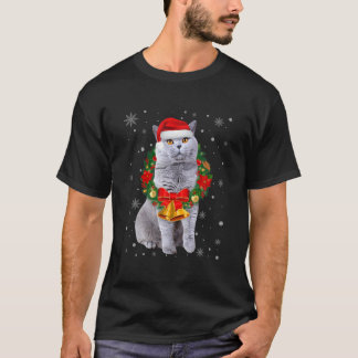 Camiseta Cat Lover Funny British Shorair Tree Christmas L