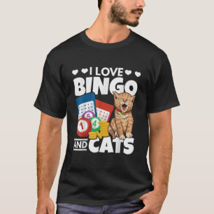 Camiseta Cat Lover I Ama Bingo E Gatos Jogando Bingo Pla