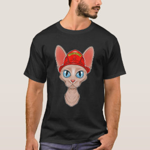 Camiseta Cat Lover I Fireman Cat I Firefighter Sphynx Cat