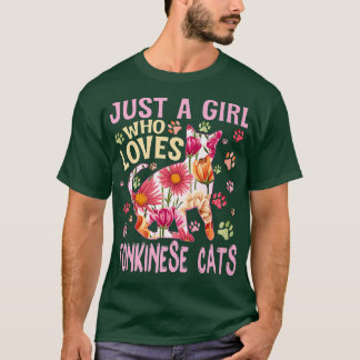 Camiseta Cat Lover Just A Girl Who Loves Tonkinese Cats Fun