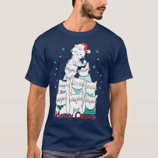 Camiseta Cat Lover Meowy Catmas Cat Tree Funny Merry