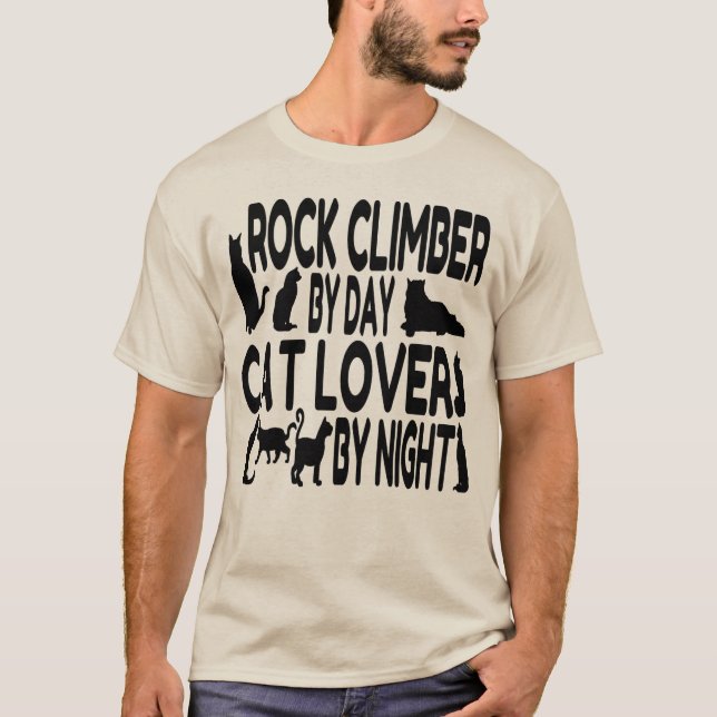 Camiseta Cat Lover Rock Climber (Frente)