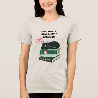 Camiseta Cat Lover T-Shirt, Read Books Shirt, Cat Shirt