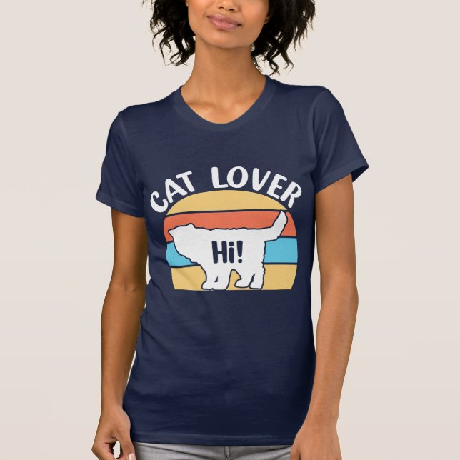 Camiseta Cat Lover Vintage: Sunset Vibes (Frente)