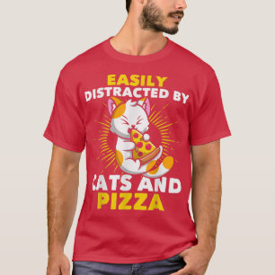 Camiseta Cat Lovers Pizza Lovers Easily Distracted By Cats