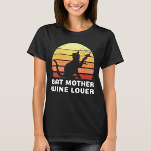 Camiseta Cat Madre Wine Vino Cat Proprietária Mãe Mãe