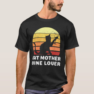 Camiseta Cat Madre Wine Vino Cat Proprietária Mãe Mãe