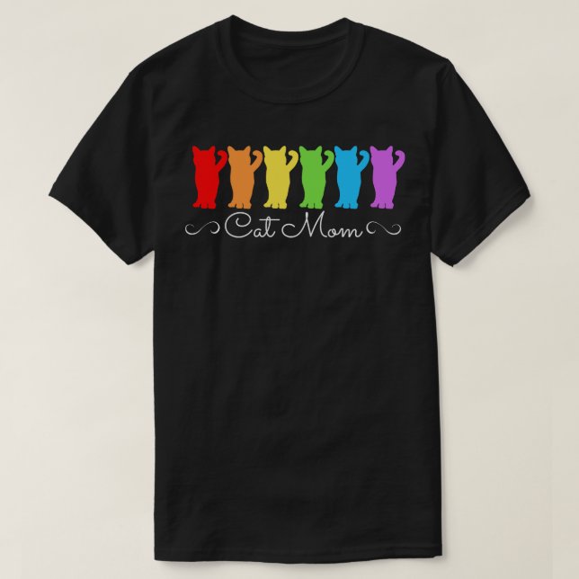 Camiseta Cat Mãe Arco-íris (Frente do Design)