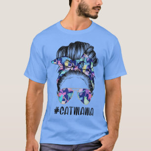 Camiseta Cat Mãe Cabelo Mensageiro Torneira Dia da Mãe