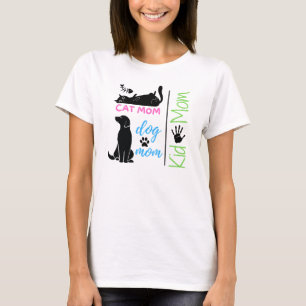 Camiseta Cat Mãe Cachorro Mãe Filha Mãe - Camisa-T feminina