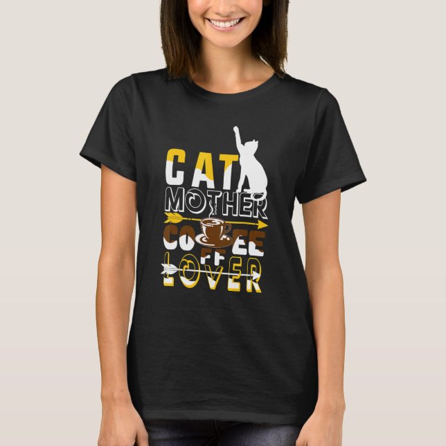 Camiseta Cat Mãe Café Engraçado Gato (Frente)