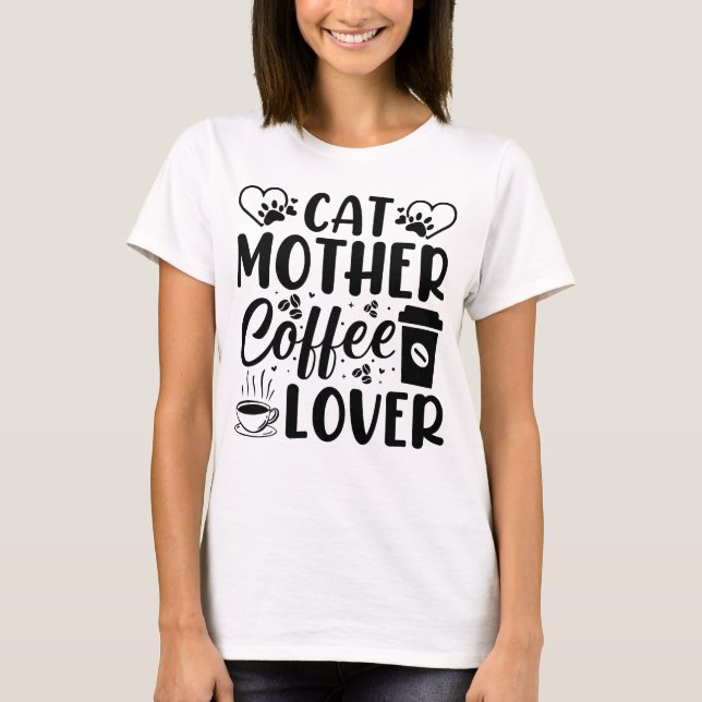 Camiseta Cat Mãe Café Lover (Frente)