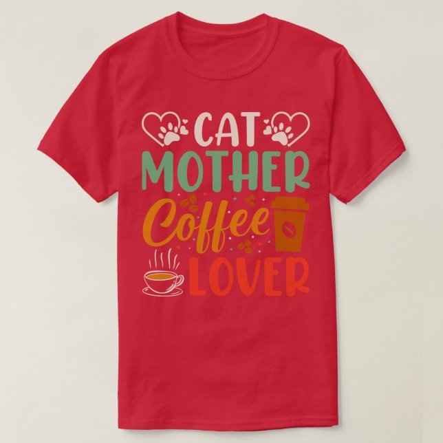 Camiseta Cat Mãe Café Lover (Frente do Design)