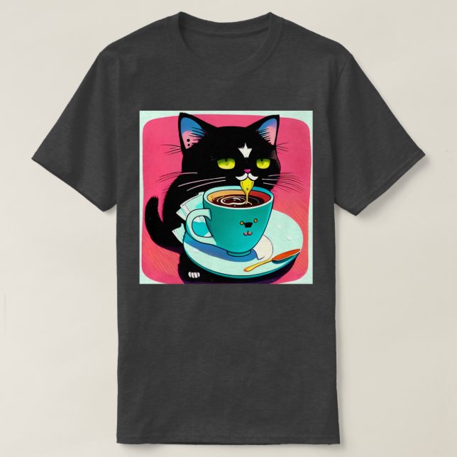 Camiseta Cat Mãe Café Lover 261 (Frente do Design)