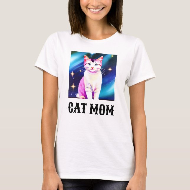 Camiseta Cat Mãe Camisa, pode mudar para sua foto de animal (Frente)