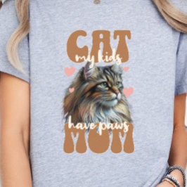 Camiseta Cat Mãe, Cat Mãe, Cat Lover Estilo Retroativo