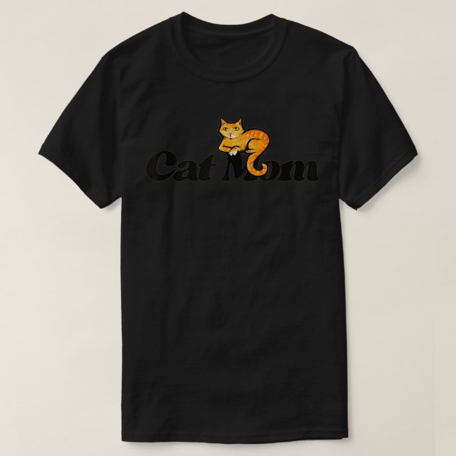 Camiseta Cat Mãe Dia de Design Diversão Laranja Tabuleiro d (Frente do Design)